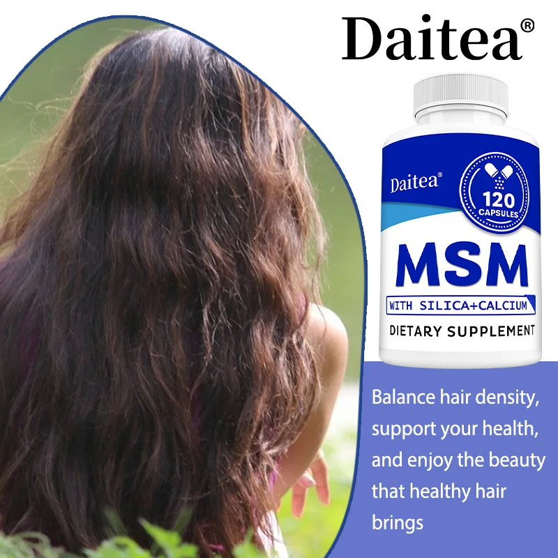 MSM-Ergänzungskapseln – mit Kalzium, unterstützt Gelenkgesundheit und Mobilität, fördert gesunde Haare und Nägel, gentechnikfrei