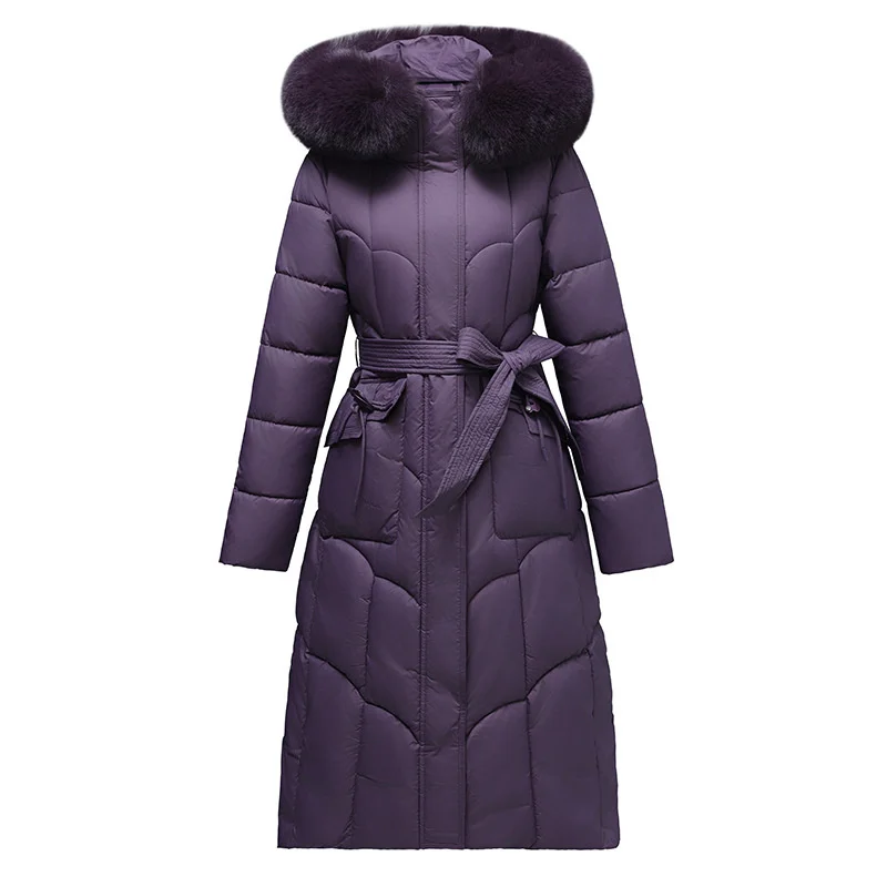 2024 New Korean Down Cotton Coat Women Long Winter Puffer Parkas Thicke Warm Hooded Cotton-Padded Jacket High-Quality Overcoat