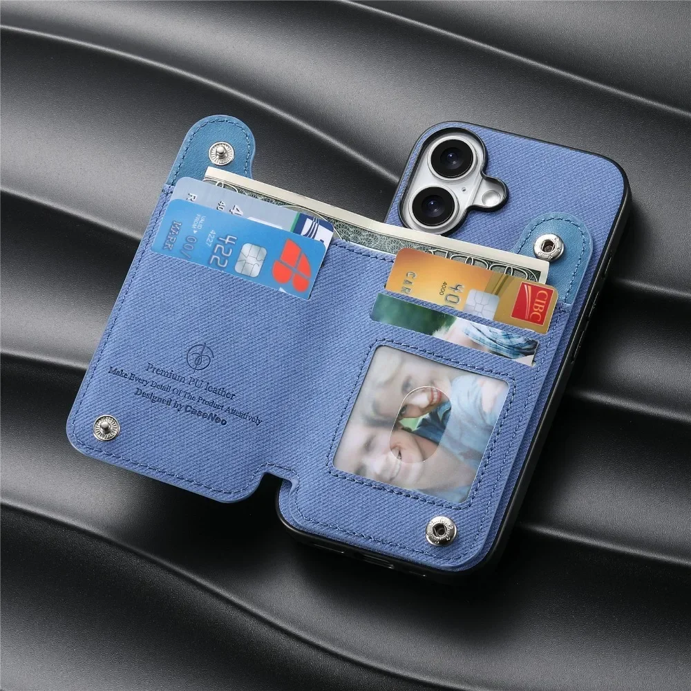 Flip-Wallet mit Kartenhalter RFID-blockierende Handyhülle für iPhone 18 17 16 15 14 Plus 13 12 Pro Max Ring-Lederhalterung – Detail 23