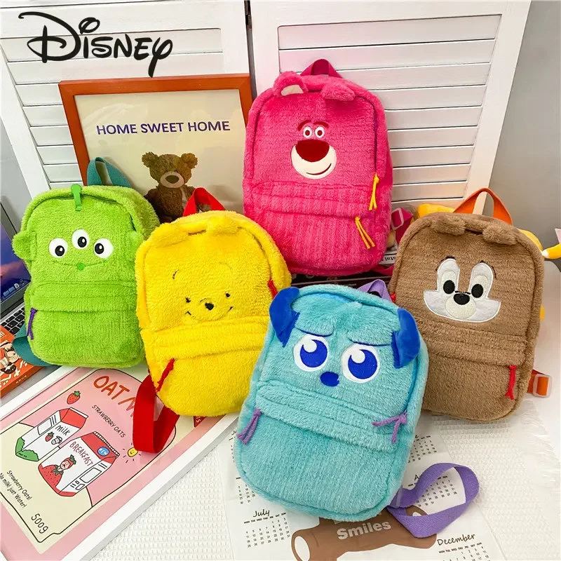 

Disney's New Women's Backpack Fashion High Quality Children's Plush Backpack Cartoon Versatile Multi Functional Boys' Backpack