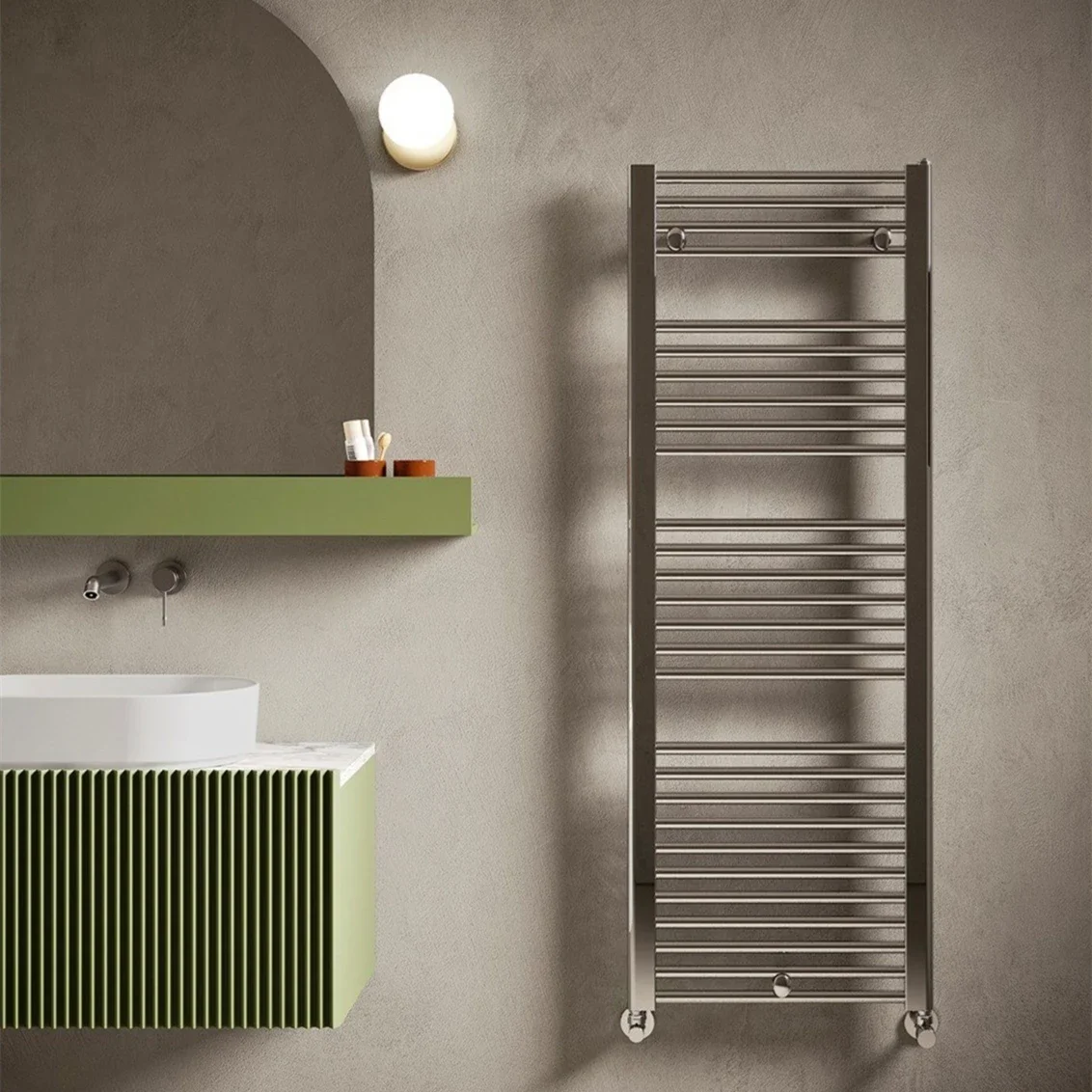 Hot Selling 1200mm X500mm  Vertical White Powder Coating Hot Water Heated Towel Rail for Bathroom