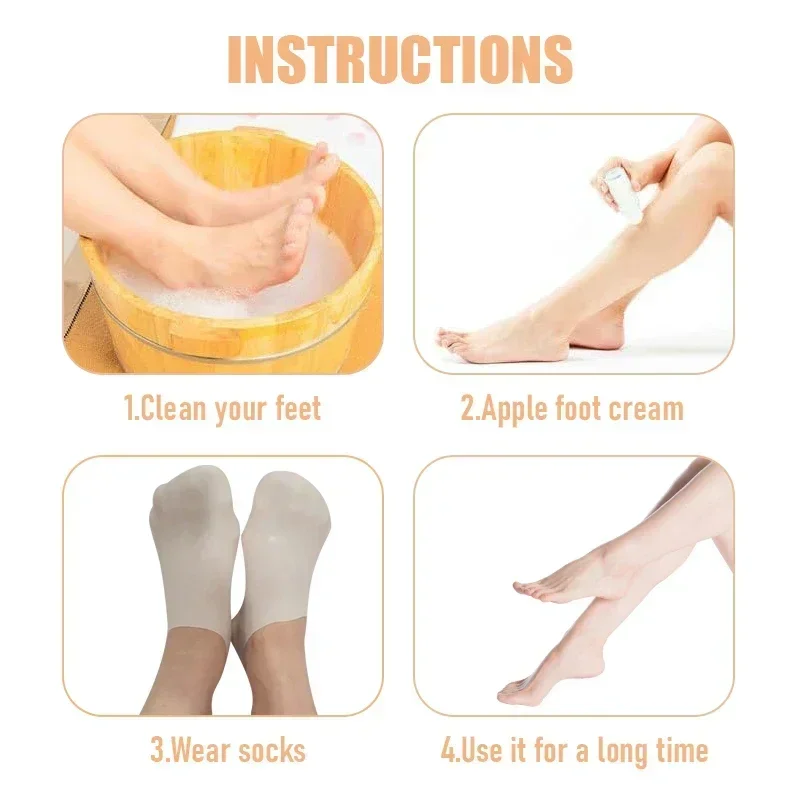 1 Pairs Silicone Moisturizing Foot Socks for Dry Cracked Feet Foot Care Socks Spa Pedicure Socks Massage Moisturizing Gel Sock