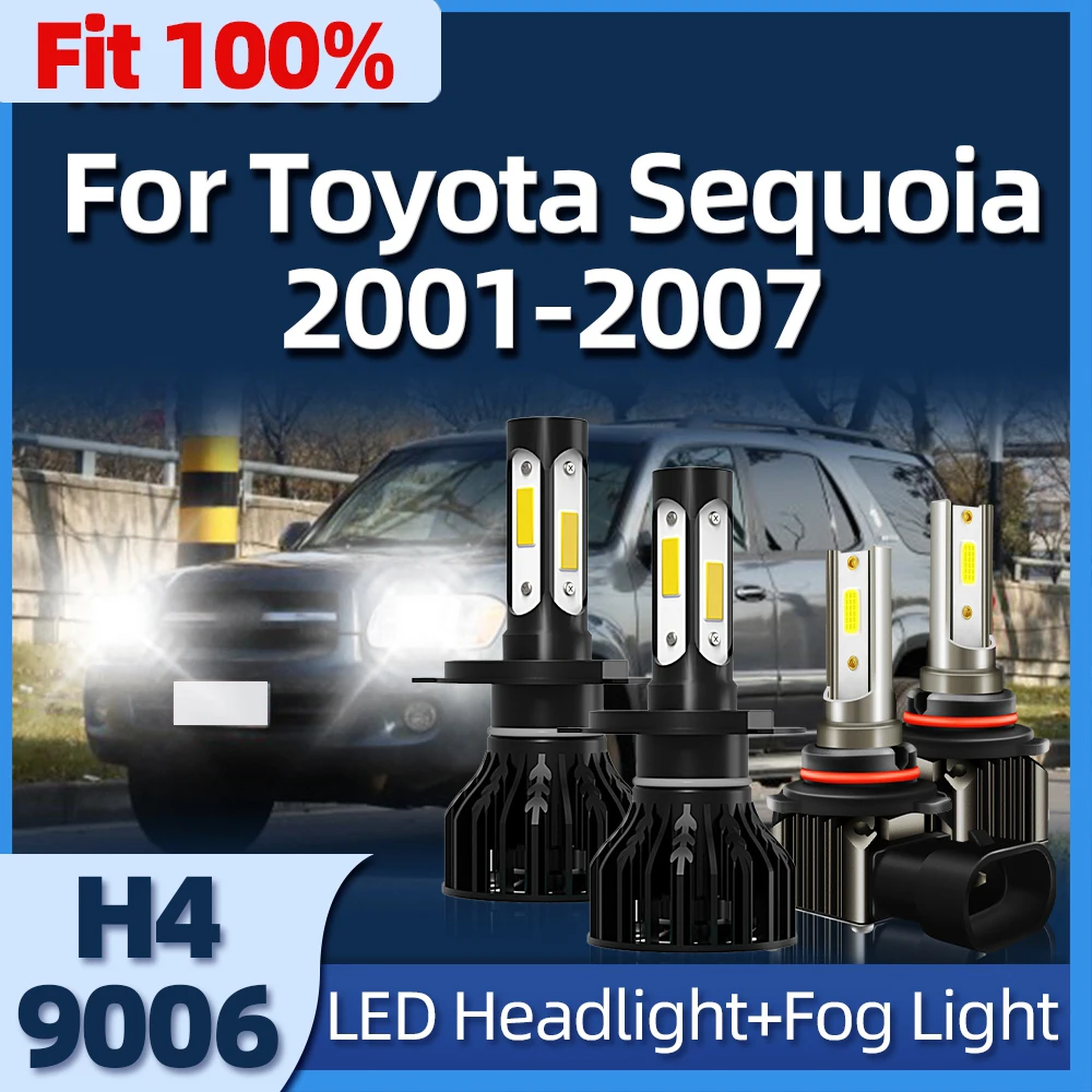 

Roadsun LED Headlight Headlamp Car Lamps Super Bright H4 9006 Car Bulbs Kit Fit For Toyota Sequoia 2001 2005 2003 2004 2005 2007