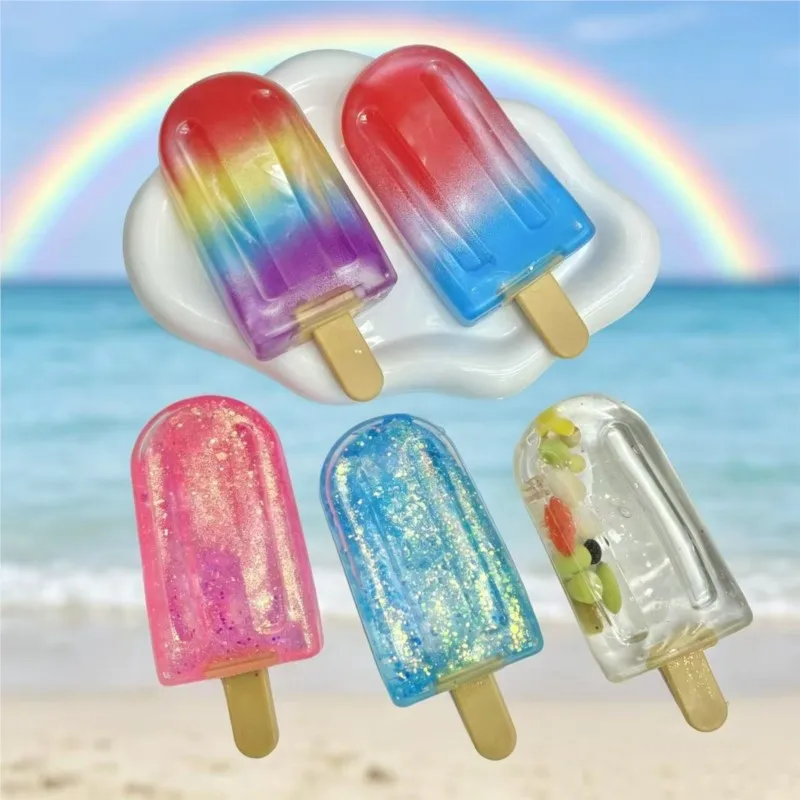 New Squeeze Rainbow Popsicle Fidget Squeeze Ice Cream Fake Food Squeeze Relieve Anxiety Stress Relief Slow-Rebound Venting Toys