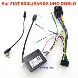 Car accessories Car radio Canbus Box Decoder For FIAT 500L/PANDA UNO DOBLO 2 Din 16PIN Wiring Harness Plug Power Cable Android