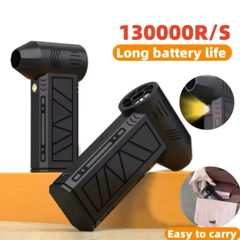 【Fast Delivery】Mini Turbo Jet Fan Electric Air Duster Adjustable Wind Speed Turbo Violent Blower Rechargeable With Light Car Cle