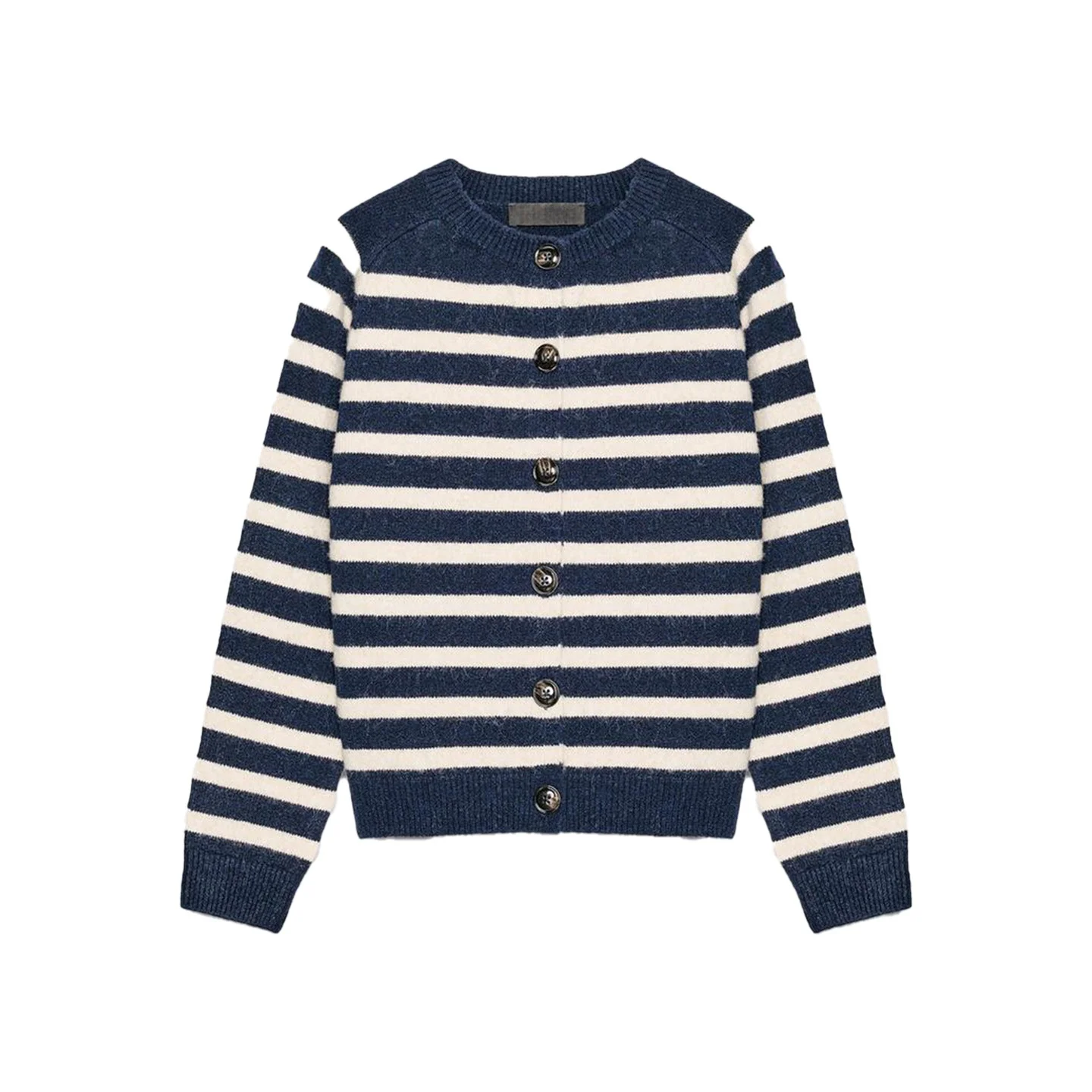 

Winter New Women's Knitted Long Sve round Ne Cardigan Striped Outerwear Casual Sle Polyester Fiber Girl's Open Front