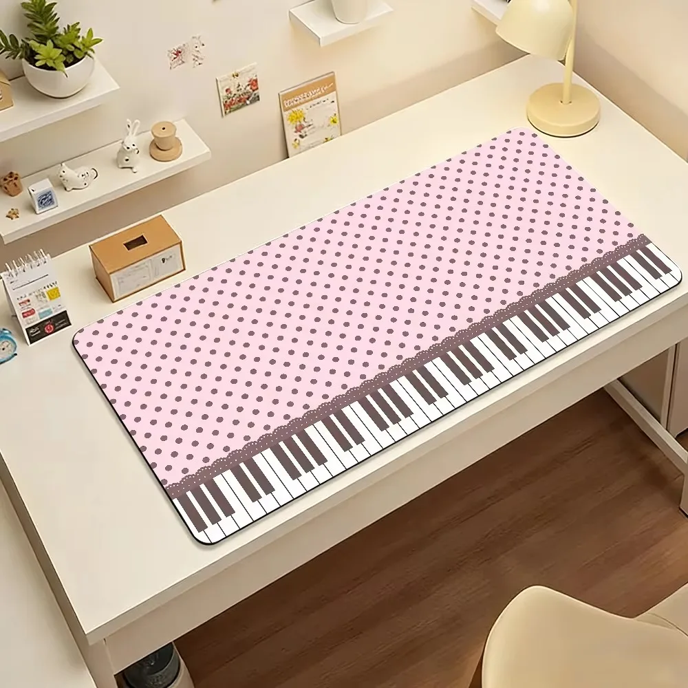 Piano Key Polka Dots PU Leather Mouse Pads Desk Mat for Office Solid Color Gaming Waterproof Non-slip Computer Pad Keyboard Pads