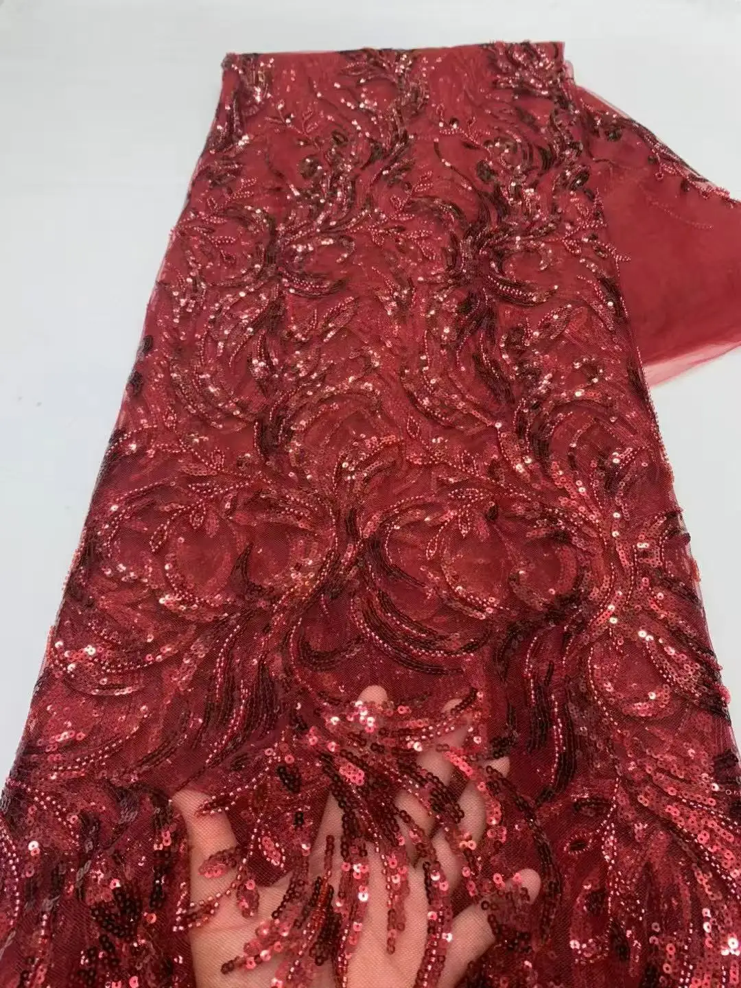 

Wholesale African Mesh Lace Fabric With Sequin 2025 5 Yard Embroidered French Nigerian Tulle Lace Fabric For Women Party Dress