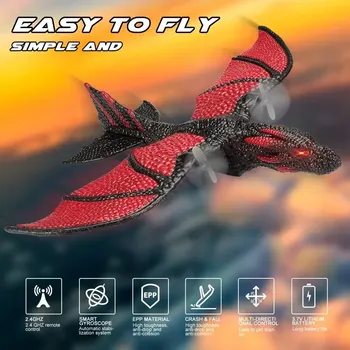 Z60 RC Dinosaur Airplane EPP Anti-wear Foam RC Glider 2.4G 2CH Fixed Wingspan Dragon Aircraft Gift Toys for Children