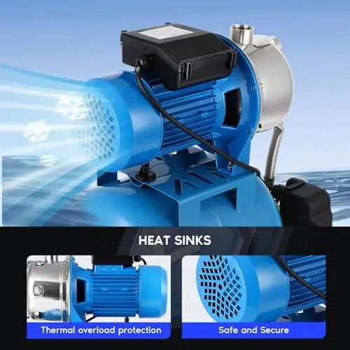 

High Efficiency Stainless Steel Shallow Well Jet Pump 6-Gallon Automatic System Pressure Tank for Home Farm Irrigation