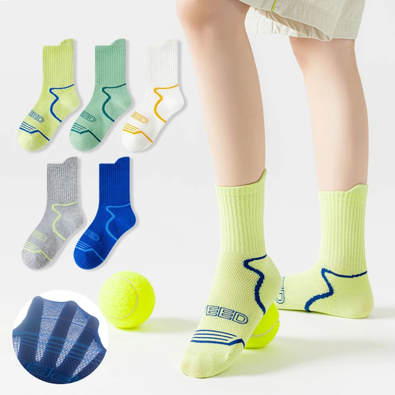 5 Paar Sommer-Sportsocken für Kinder, ultraleichte Baumwoll-Kindersocken für Kleinkinder, Jungen und Mädchen, Socken für Outdoor-Spiele