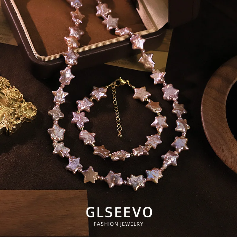 Handmade Design: A Purple Baroque Pearl Necklace Bracelet Set A Unique And Versatile Piece Of Jewelry