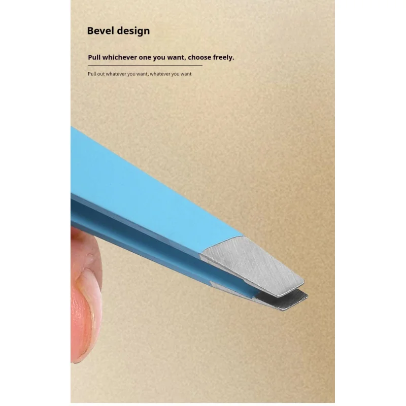 Pinça de remoção de pêlos de sobrancelha especializada, pinça de aço inoxidável com ponta inclinada de alta precisão para homens e mulheres