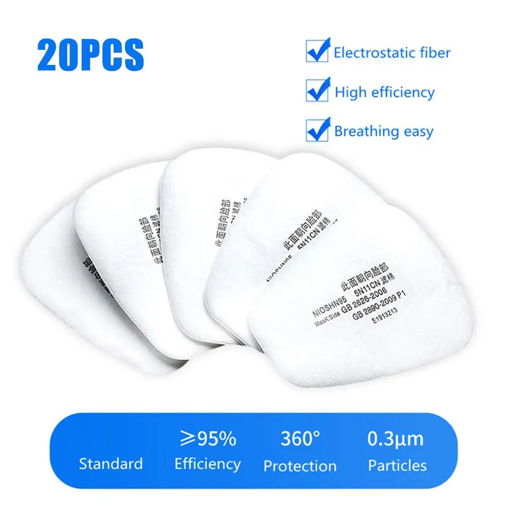 20Pcs 5N11 Dust Cotton Filter Paper Holder For 6001/6502/7502/6800 Chemical Spraying Painting Respirator Replaceable Accessories