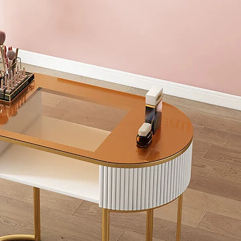 zf- White Cream Luxury Multifunctional Nail Table For Single Person Simple And Complete Set Table Manucure Salon Furniture%