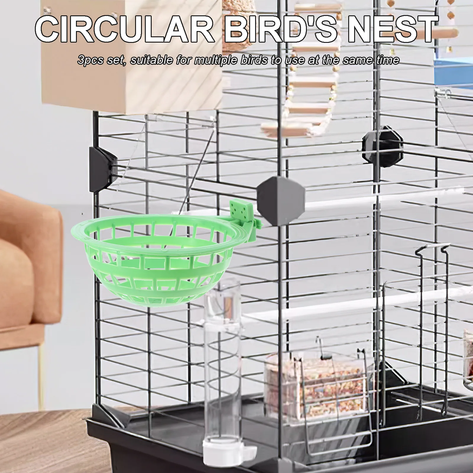 

3Pcs Bird Nest Pigeon Egg Hatching Nest Durable Plastic Nesting Bowl for Breeding Pigeon Quail Bird Hatching Supplies