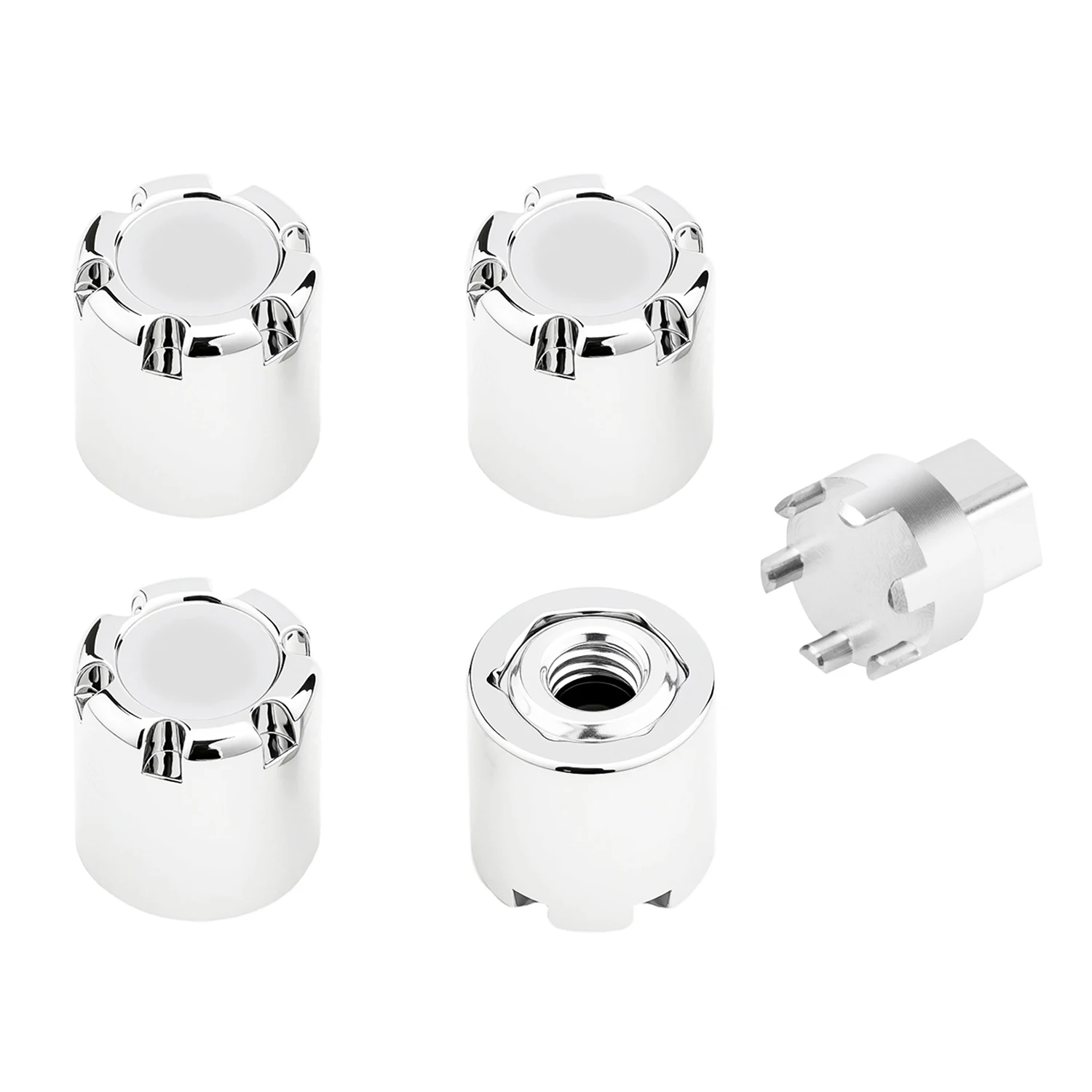 TCRC 4PCS Aluminum M4 Nut Wheel Rim Center Cap Manual Locking Hubs for 1/10 RC Car Traxxas TRX4 Axial SCX10 D90 Tamiya Redcat