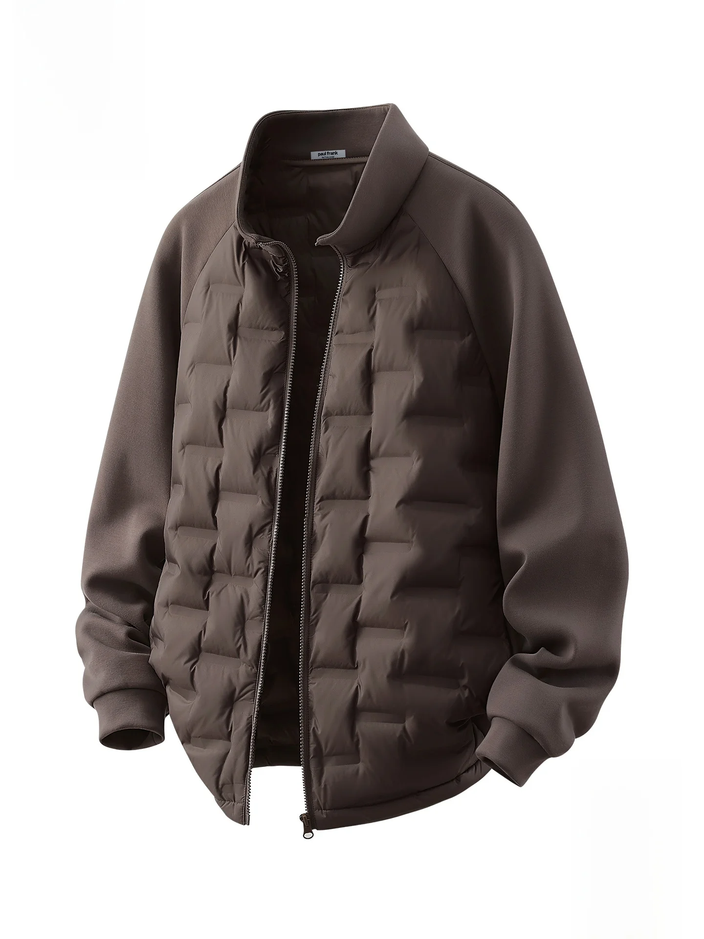 

Новая зимняя мужская пуховая куртка из трикотажа с пэчворком, легкая, теплая, с воротником-стойкой, в стиле Cleanfit, из полиэфирного волокна