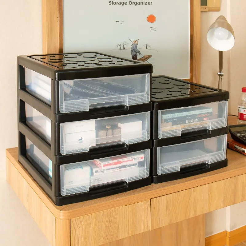 ตู้เก็บของพลาสติกแบบหลายชั้นสำหรับจัดระเบียบเอกสารบนโต๊ะทำงานในสำนักงานหรือใช้ในบ้าน