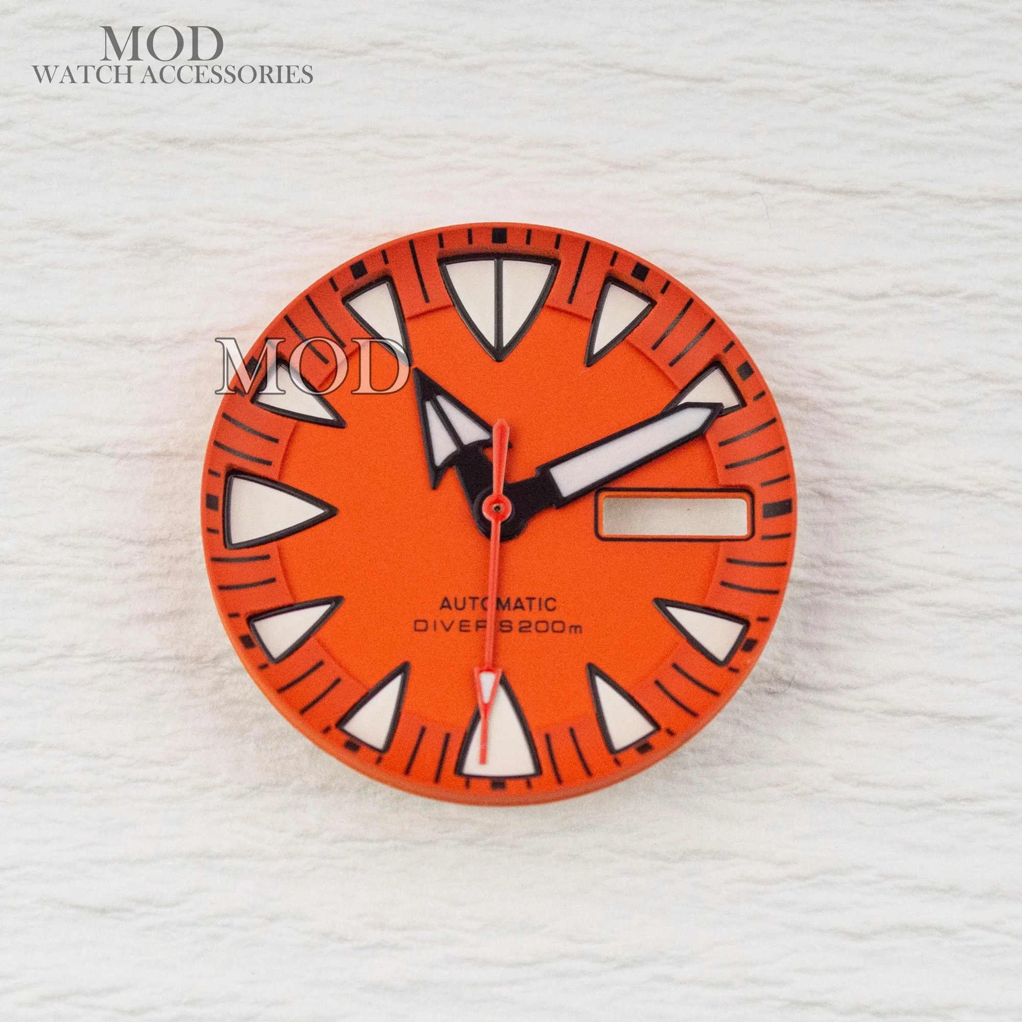 Imagen 3: Punteros de Dial NH36, esfera de 28,5mm, diseño de estilo de diente monstruo adecuado para movimiento NH36A/4R, Esfera luminosa verde, manecillas, piezas modificadas