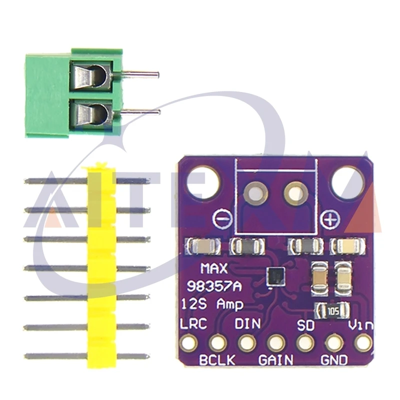 Max98357 max98357 bga i2s 3w classe amplificador interface de fuga módulo decodificador dac placa de áudio sem filtro para raspberry pi esp32