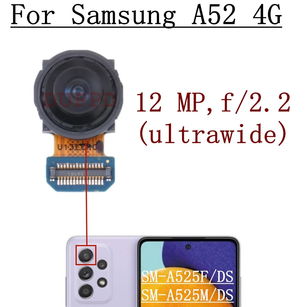 Rear Front Camera For Samsung Galaxy A52 SM-A525F A525M 4G Backside Back Facing Wide Camera Module Replacement Parts