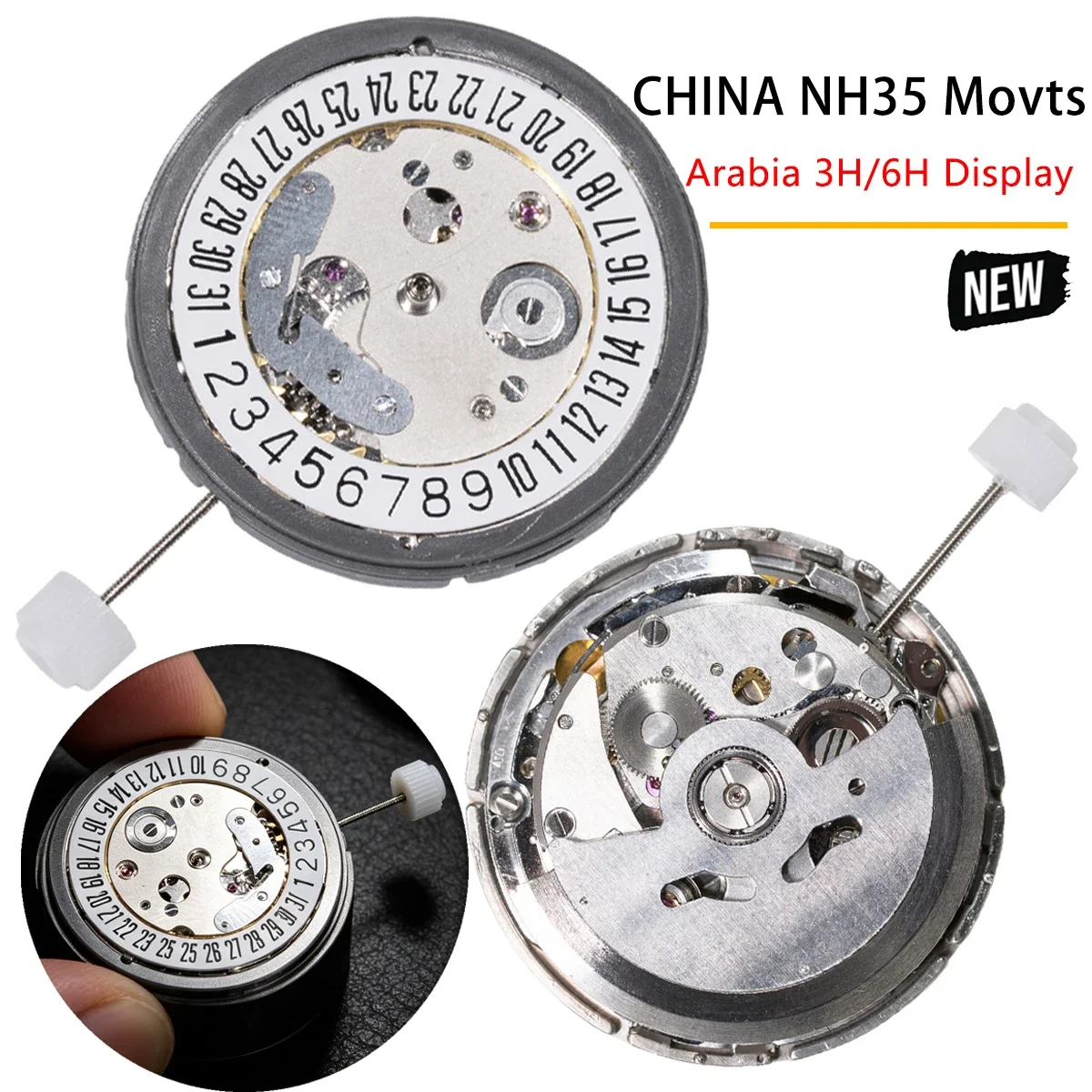 

NEW China NH35 Movement Replace The Japan NH35 Automatic Mechanical Movement Date At 3H/6H o'clock Calendar Watchmaker Repair