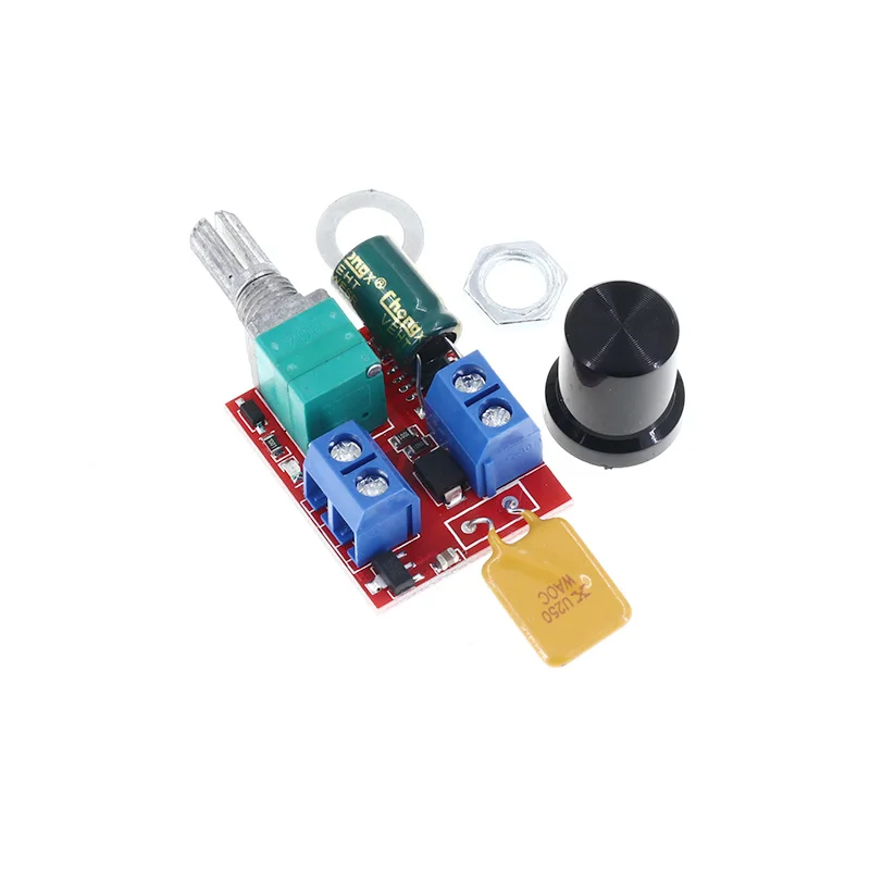 Mini PWM DC Motor Speed Controller Module 3 -35V 5A Max 90W Speed Control Adjustable Potentiometer Switch LED Dimmer