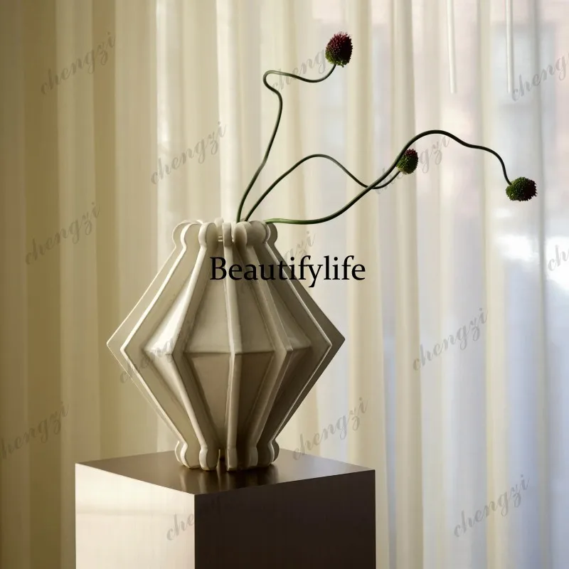 Bauhaus minimalist art ceramic vase with a sophisticated and niche decorative touch
