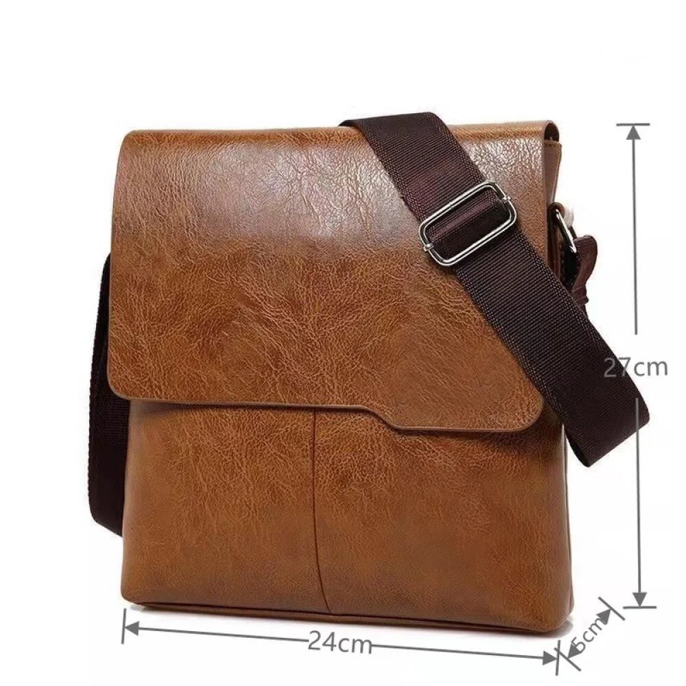 Simple Fashion Shoulder Bag Soft Leather Casual Crossbody with Same Wallet 10 inch Tablet Large Capacity Messenger Bag