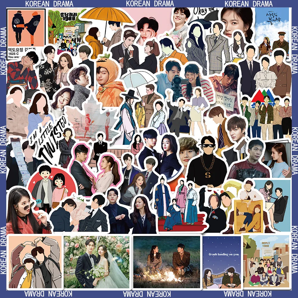 10/50Pcs Korean Drama CP Stickers Cartoon Character Cui Yijing Li Zhoubin Decorative Hand Account Sticker Collection Gift