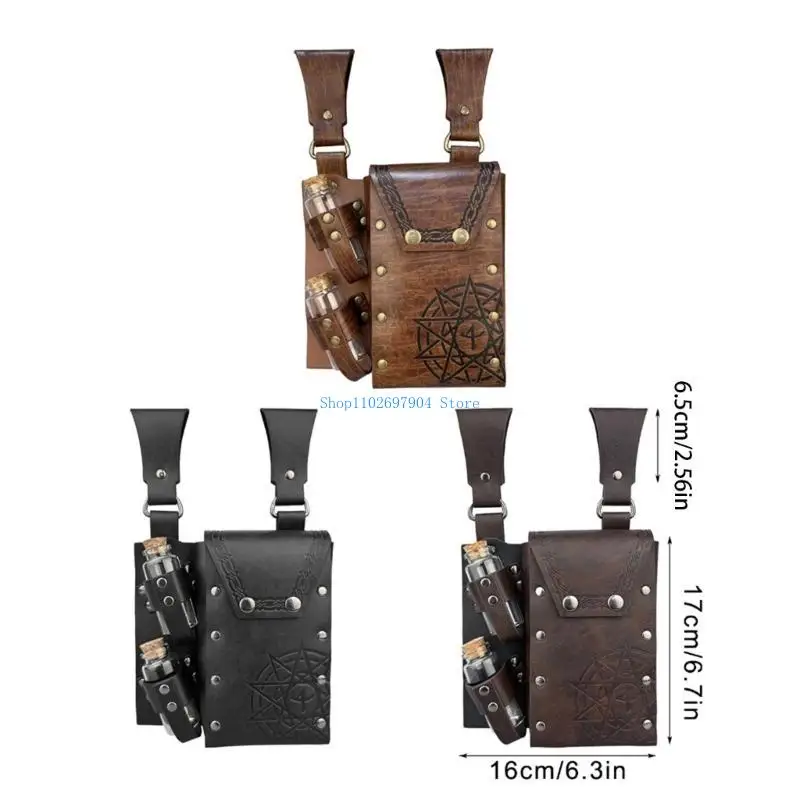 N7YF BEAC MEDICAL BAB BAG Fantasy Wizard Bag Bag Bag Bag Bag with 2 زجاجات للرجال نساء