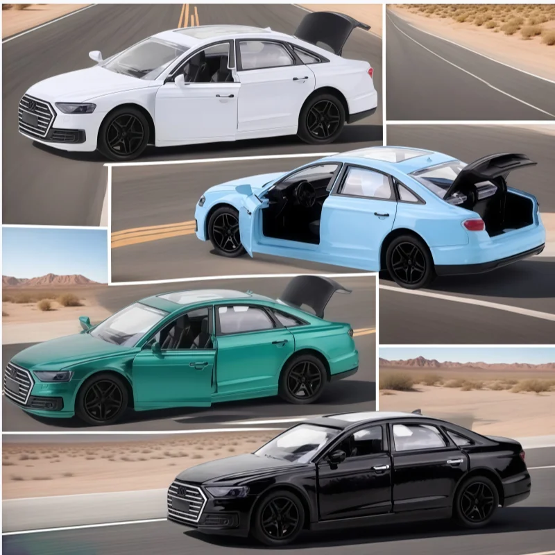 1:36 Scale Modern Four-Door Sedan Alloy Model, Doors and Trunk Can Be Opened, Simulated Car Model, Suitable for desktop, Car Int