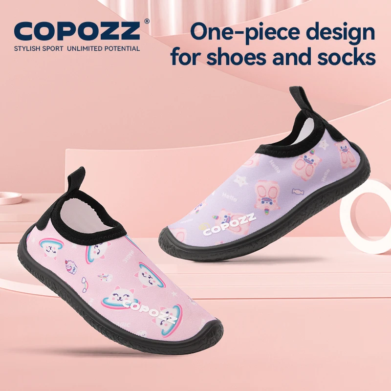 COPOZZ Children Water Beach Shoes Kids Swimming Shoes Quick-Drying Aqua Shoes Boys Girls Soft Floor Indoor Slipper Swim Socks