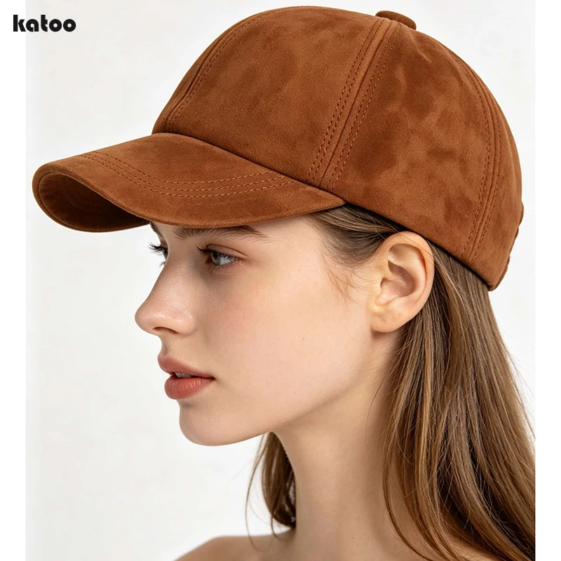 Spring Autumn Men Real Suede Leather Baseball Caps Sheepskin Men Women Youth Duck Tongue Dad Hats Bombe Adjustable
