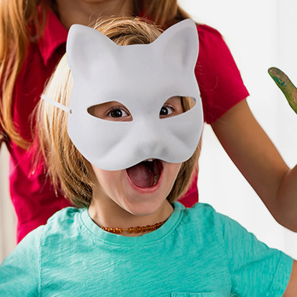 Maschera di carta Therian Mascherata vuota disegnata a mano per le donne Costume di Halloween ordinario Cosplay Bambino