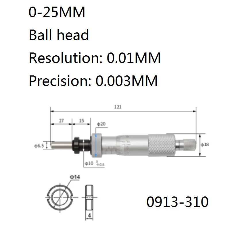 0-25MM 0.01 microscope splitter micrometer head industrial grade measuring tool