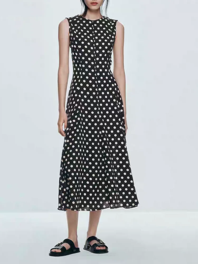 ฤดูร้อนใหม่ Faion Polka Dot SLIM FIT รอบ Ne Svel Dr Ele Quali เสื้อผ้าผู้หญิง Tang ชุด STAGE เครื่องแต่งกาย