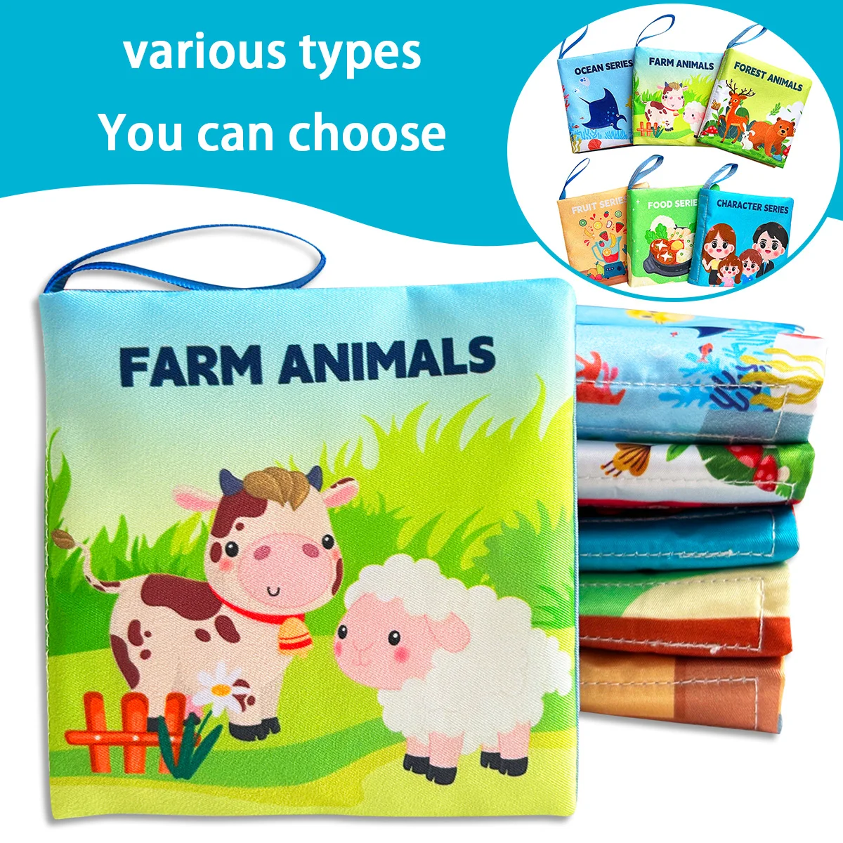 

Early childhood education English cloth books, multi-theme cognitive enlightenment books for children's learning and cognition