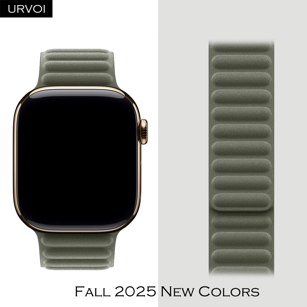 URVOI FineWoven band Magnetic link for Apple Watch ultra 4 3 2 series 12 11 10 9 8 7 6 SE3 magnet loop strap watch accessories