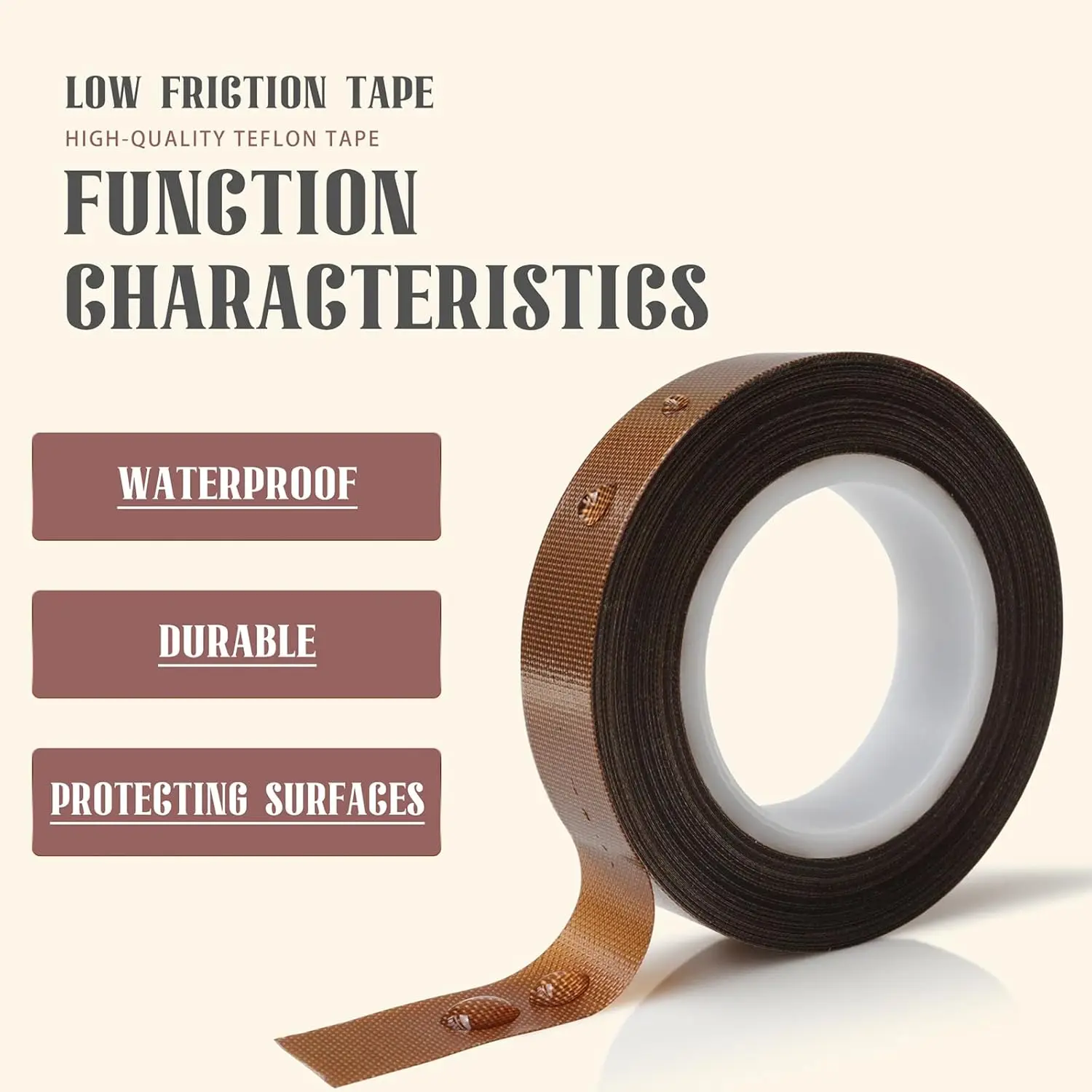 300 Degrees High Temperature Resistance Tape PTFE Cloth Heat Insulation Adhesive Sealing Tape Cloth 10M Length