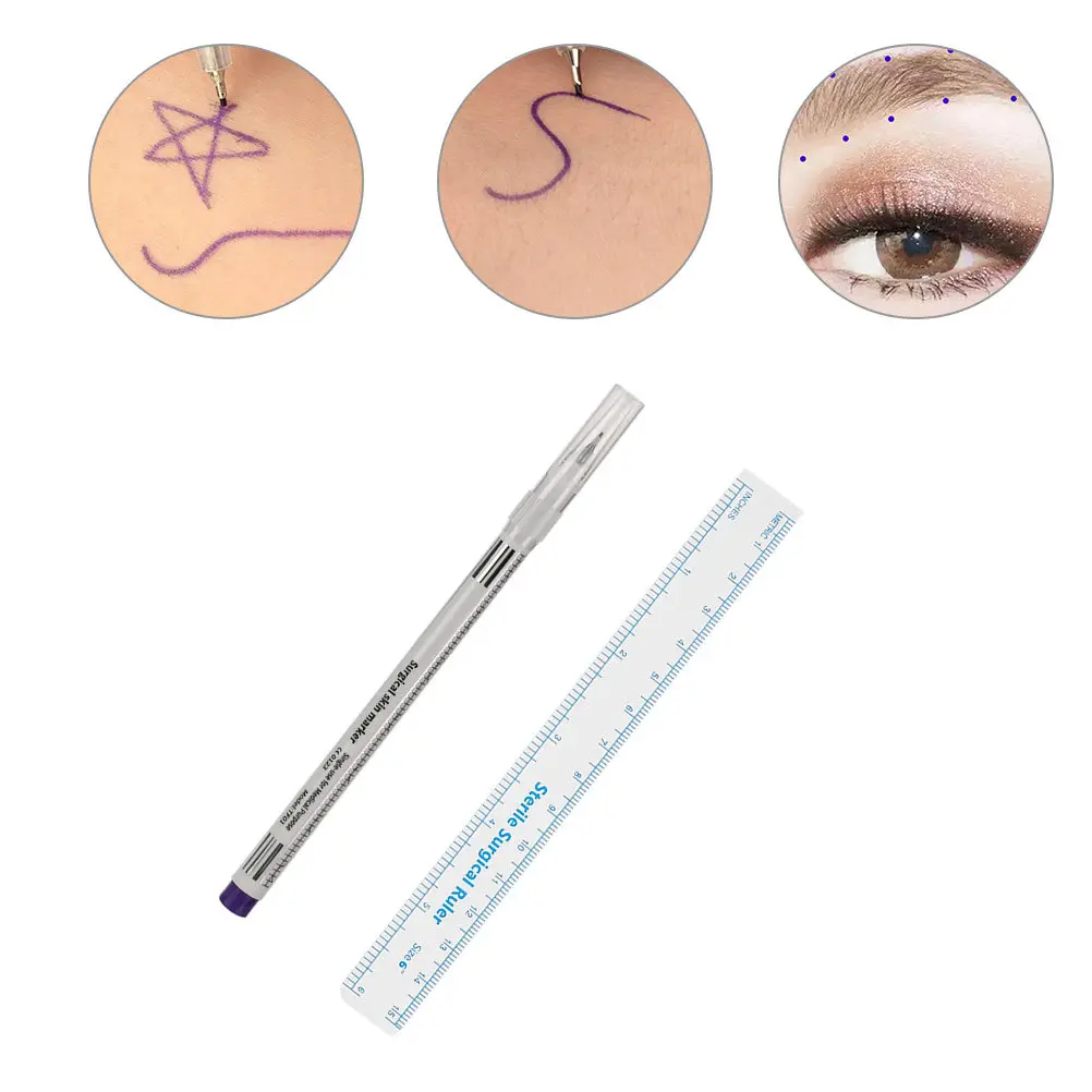 

1Set Eyebrow Mapping Pen Oil Brow Marker Tattooing Positioning Skin Marker Embroidered Eyebrow Design Tool for Beauty Salon