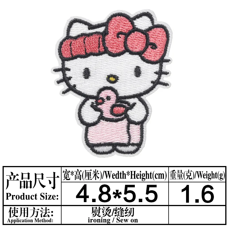 Cartoon Cute Hello Kitty KT Cat Applique For Sew Child Clothes jacket Hat Ironing Patches Jeans Embroidered Sticker wholesale