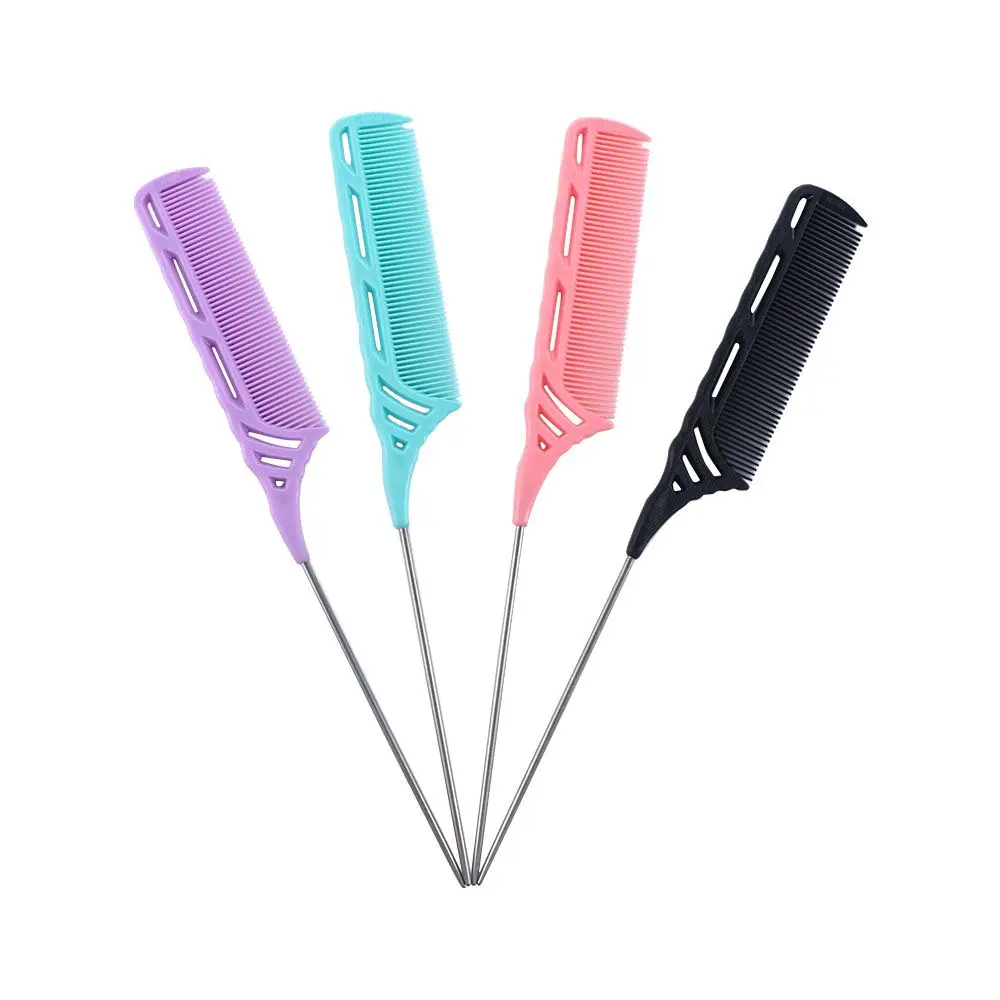 

Pin Highlight Hairdressing Hair Cutting Fine-tooth Sharp Tail Styling Comb Hair Edge Trimmer Hair Tail Comb Rat Tail Combs