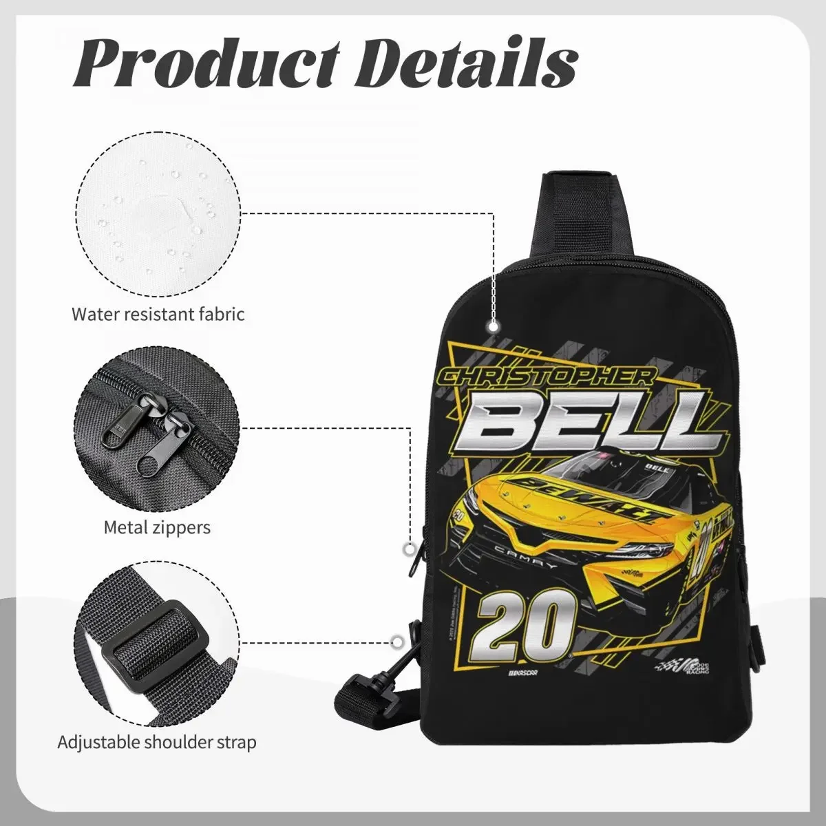 Christopher Bell 20 Crossbody Sling Backpack Shoulder Sling Chest Bag Adjustable Travel Hiking Daypack Outdoor for Women & Men