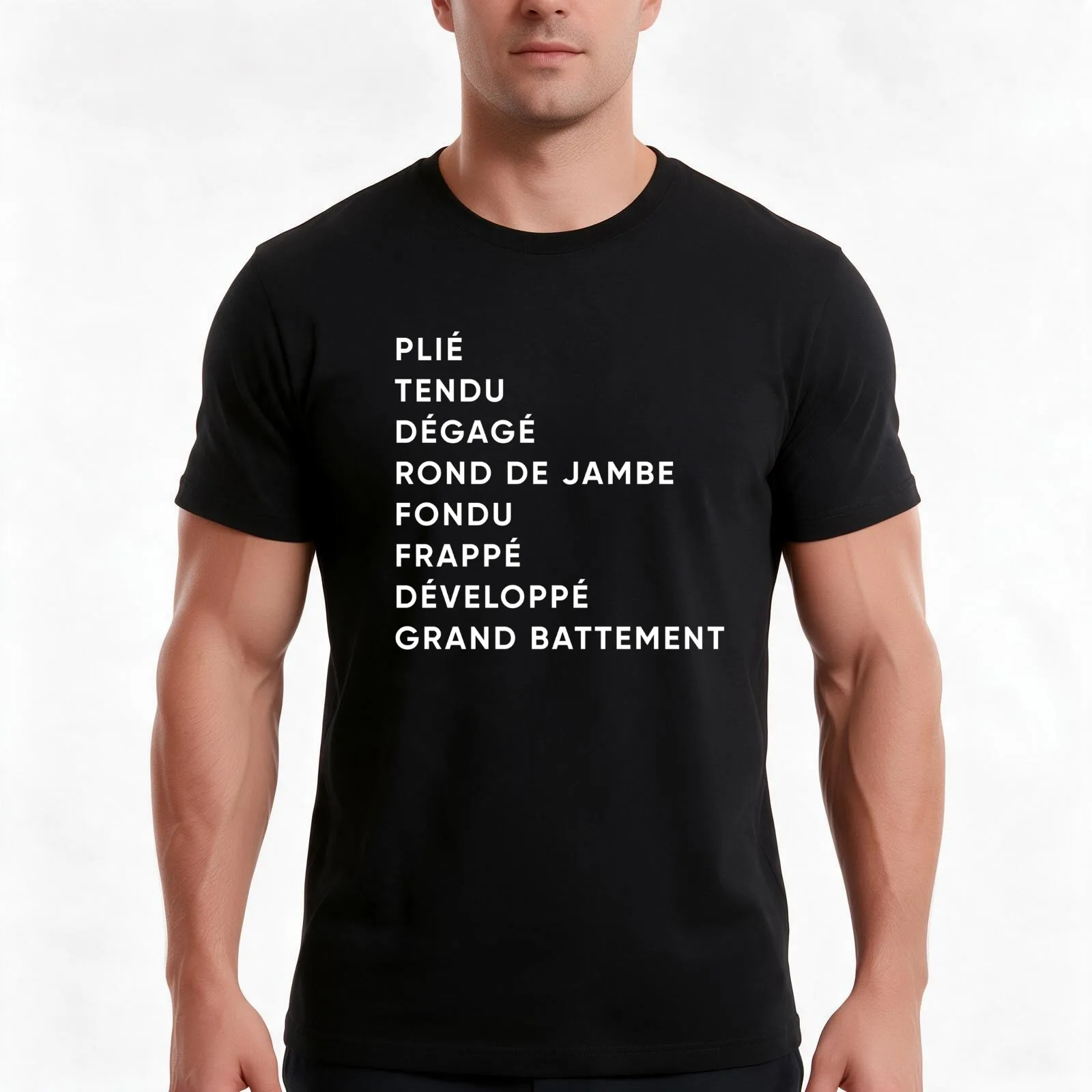Ballet Dance Moves List T-Shirt, Summer Casual Cotton Tee, Oversized Streetwear Tops, Vintage Graphic Print, Unisex Men Women