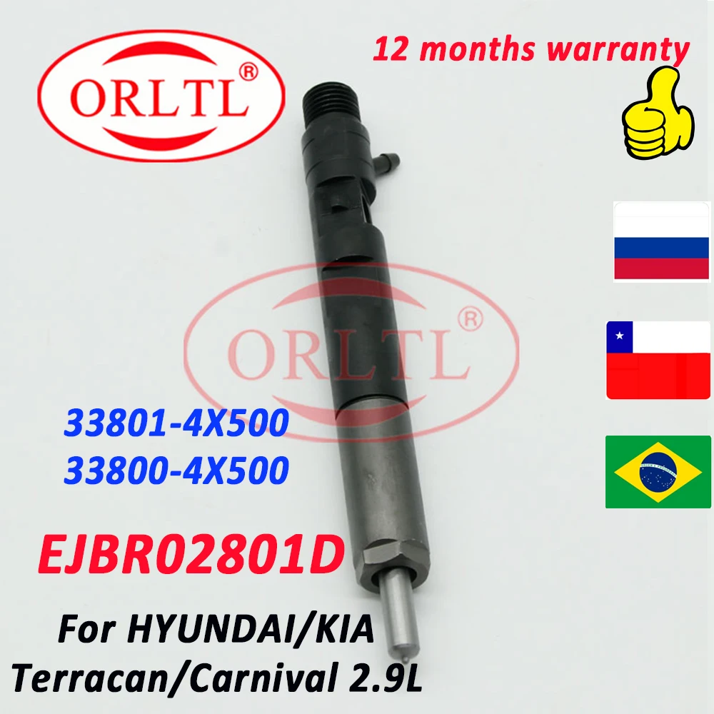 33800-4X500 Diesel Injector Nozzle EJBR02801D Fuel Injector 2801D 338004X500 For HYUNDAY Terracan 4x4 2.9L CRDi SUV (150bhp) KIA