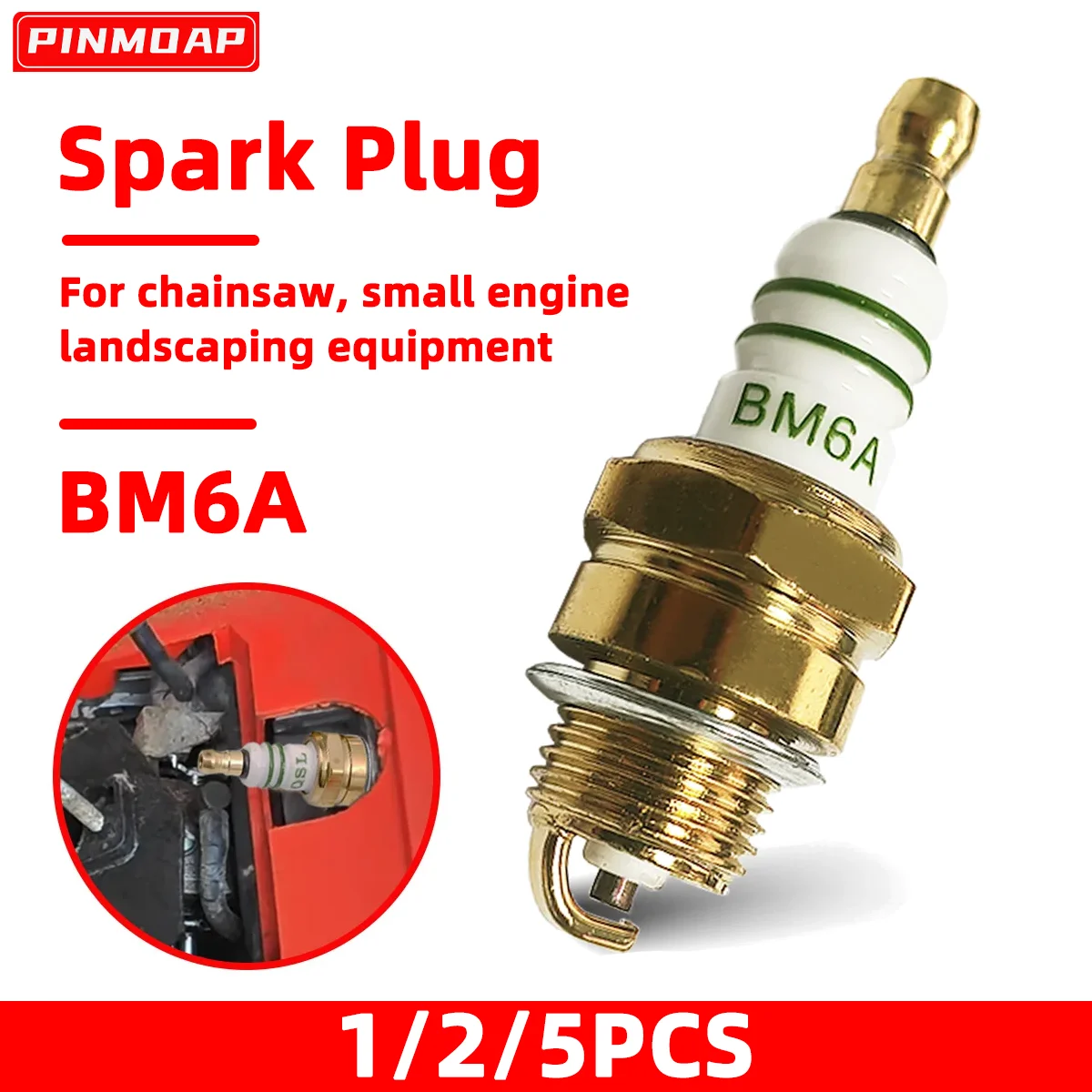 

1/2/5pcs Spark Plugs BM6A Suitable For Replacing Small Engine Parts Of Lawn Mowers And Trimmers M7/L7T/CJ8/1560 Spark Plugs