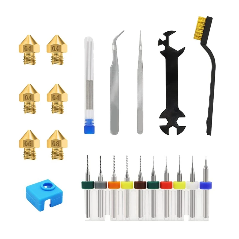 MK8 3D Printer Nozzles,For Ender3 Nozzle Cleaning Kits 3D Printer Nozzle Maintenance Kit 3D Printer Tools